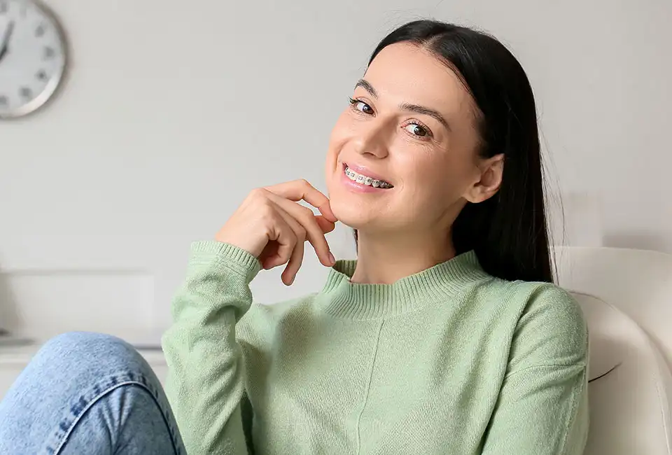 Patient with braces in Gardena, CA
