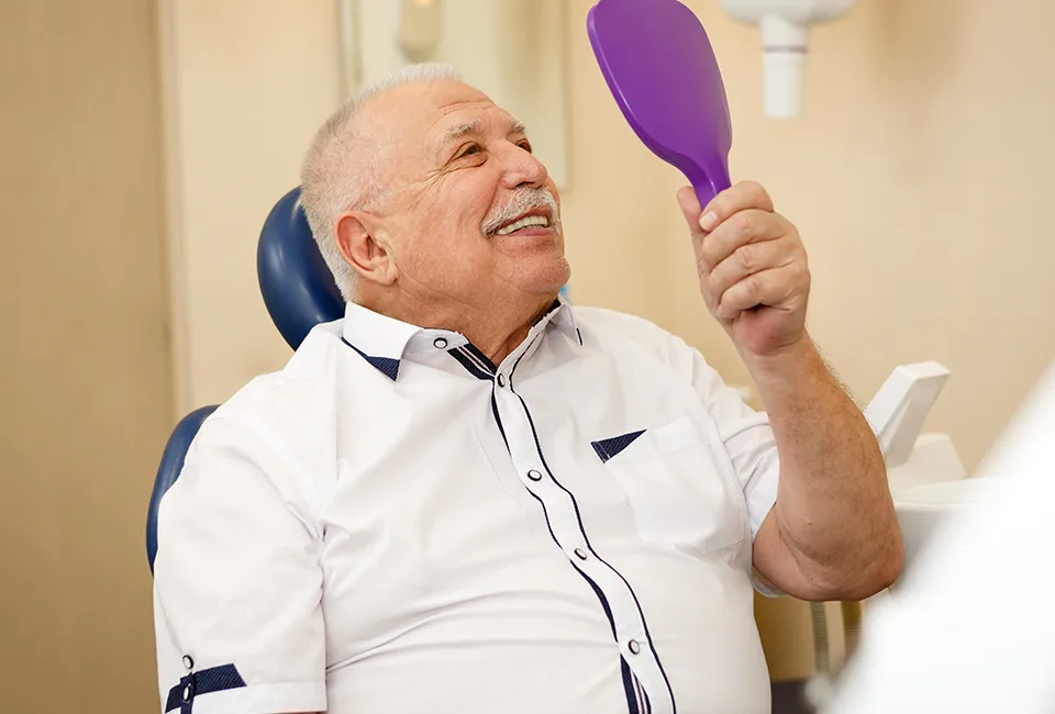 Patient with dental implants